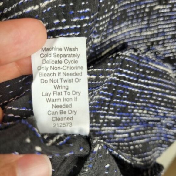 Cabi Blazer Jacket SZ 10 "Mingle" in Black Blue White Tweed Zip Pockets - Picture 9 of 9